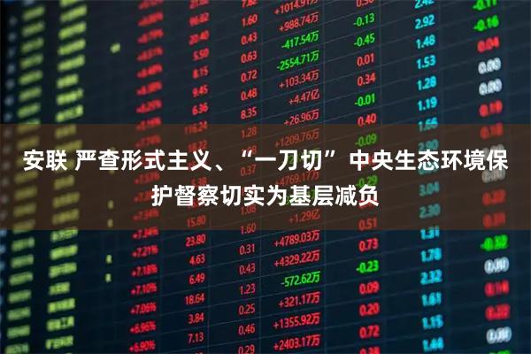 安联 严查形式主义、“一刀切” 中央生态环境保护督察切实为基层减负